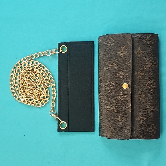 Authentic Louis Vuitton Monagram Canvas Long Wallet With Insert and 47" Chain - Picture 1 of 16